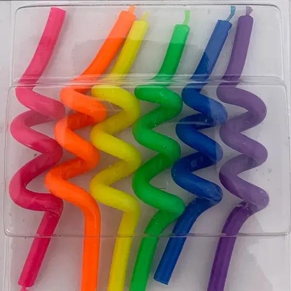 Curly Neon Colors Candles