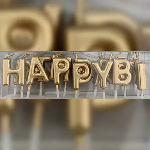 Happy Brithday Candles Gold