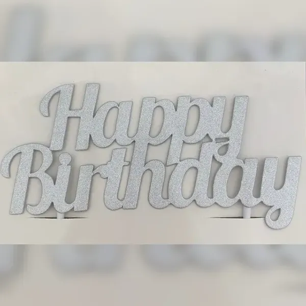 Happy Brithday Silver Topper